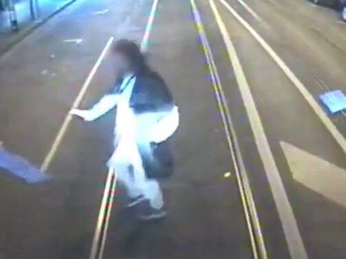 Near misses between pedestrians and trams in Melbourne have soared by 35 per cent in the past year. Picture: Yarra Tarms