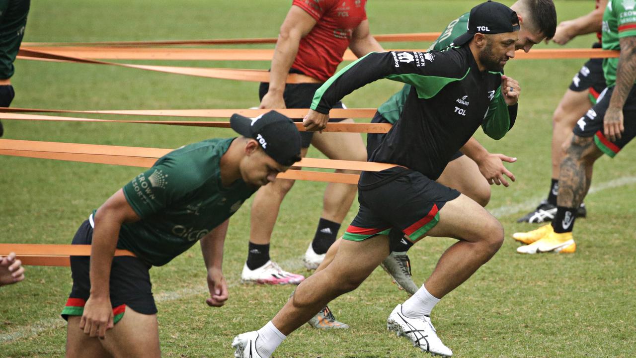 Benji Marshall trains with his new club, South Sydney, at Redfern Oval. Picture: Adam Yip