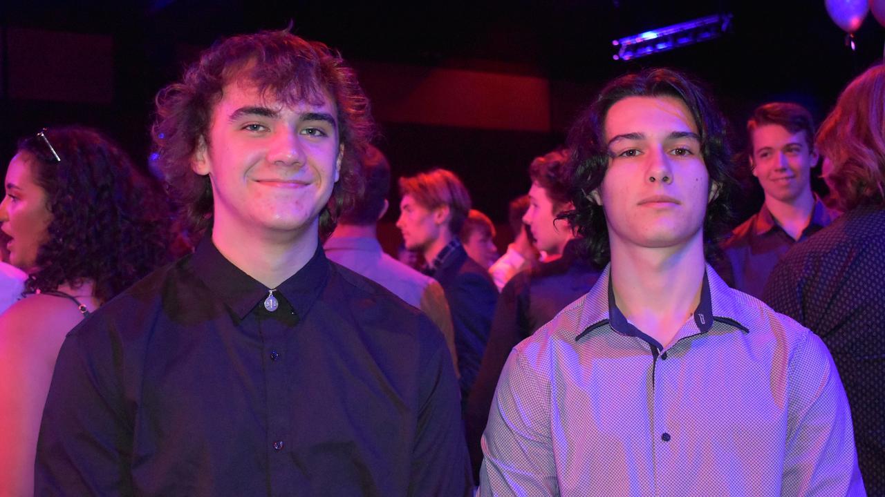 Cooper Bell and Aden Vella of St Patrick's College Mackay at Mocktail 2021. Picture: Tara Miko