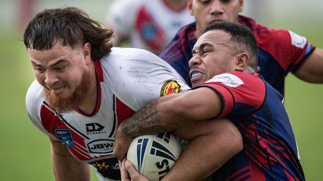 Oakdale’s Nathan Davis earlier this season against Campbelltown Collegians. Pic by Julian Andrews.