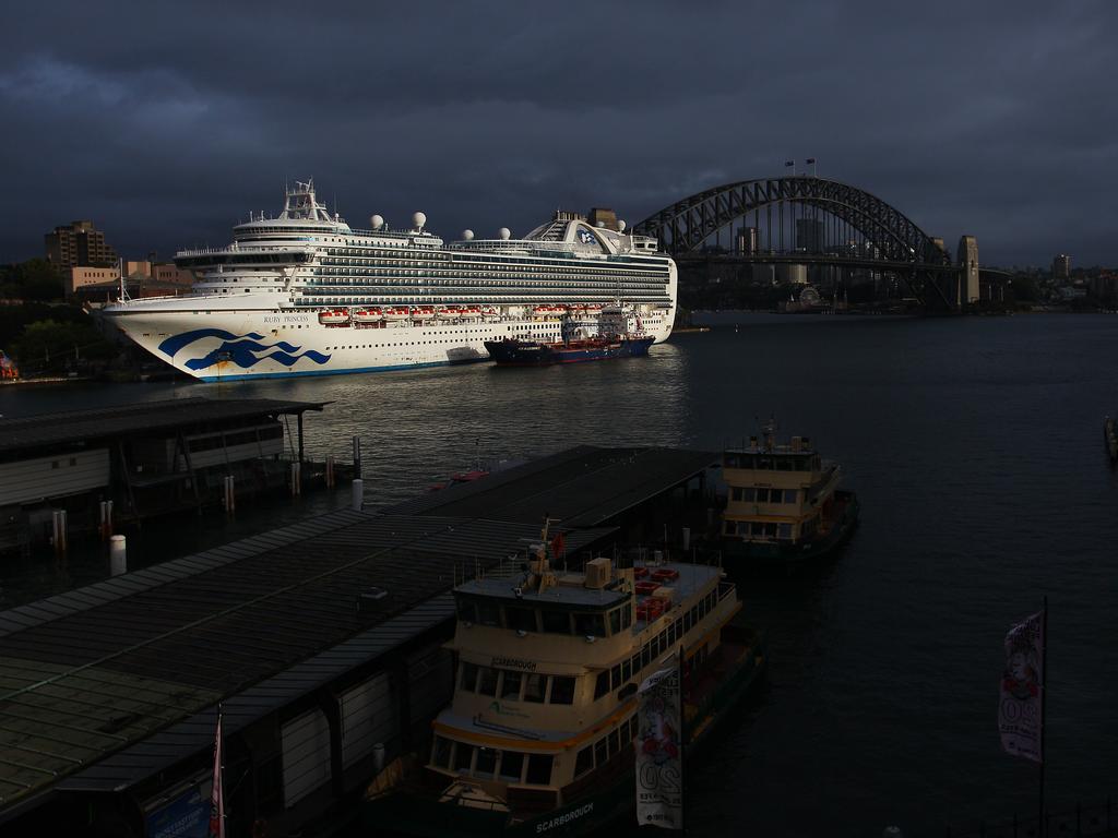 The debacle surrounding the Ruby Princess, pictured at Sydney’s Circular Quay, has shaken confidence in cruising. Picture: Lisa Maree Williams/Getty Images