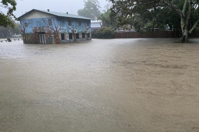 Flooding at Keebra Park. Picture: Andrew Potts