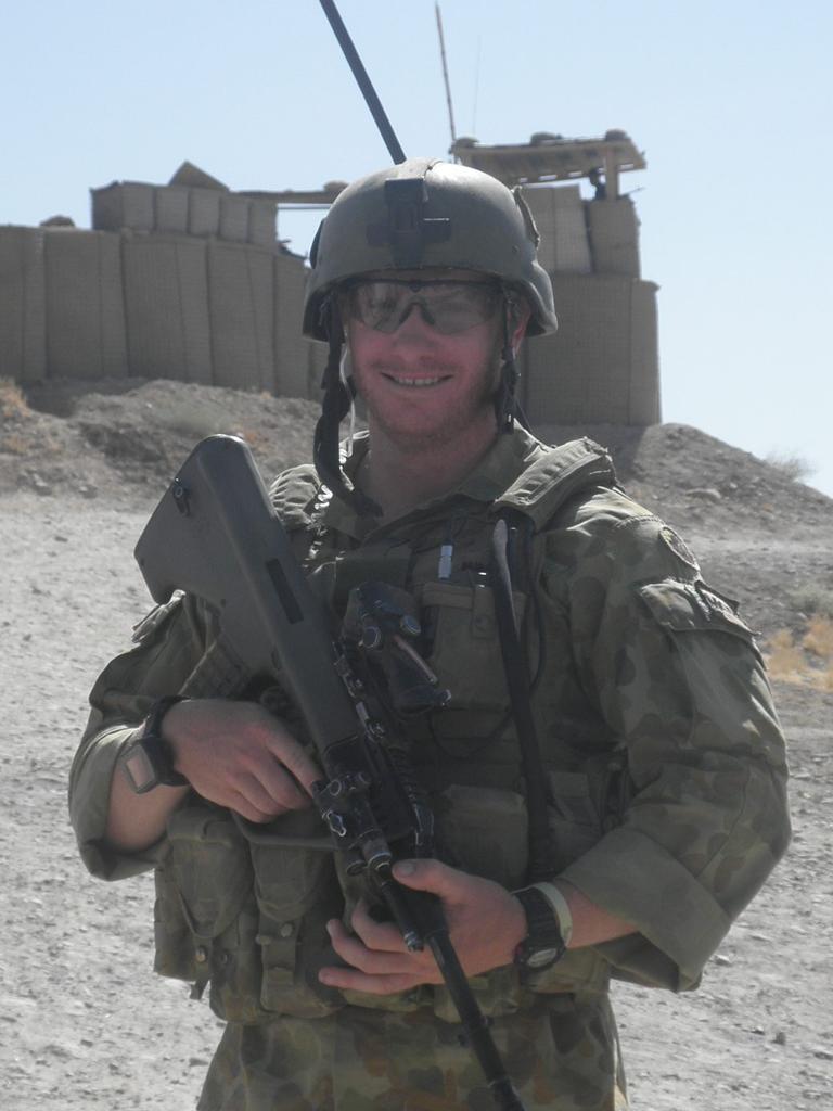 Corporal Daniel Keighran outside Patrol Base Anar Joy, Tangi Valley, Uruzgan Province, Afghanistan (2010).