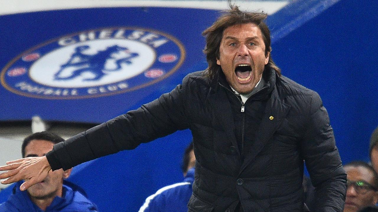 Antonio Conte gestures on the touchline during his time as Chelsea head coach.