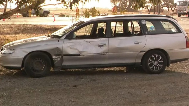 Police have charged a 55-year-old woman with driving offences after a collision with a 66-year-old motorbike rider, who remains in a serious condition in hospital. Picture: 7NEWS Adelaide