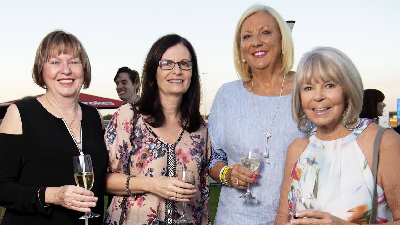 Faye Hartley, Andrea Calley, Sharon Woon and Sheryl Cullenward at the launch of the Darwin Cup Carnival at the Darwin Turf Club. Picture: Keri Megelus