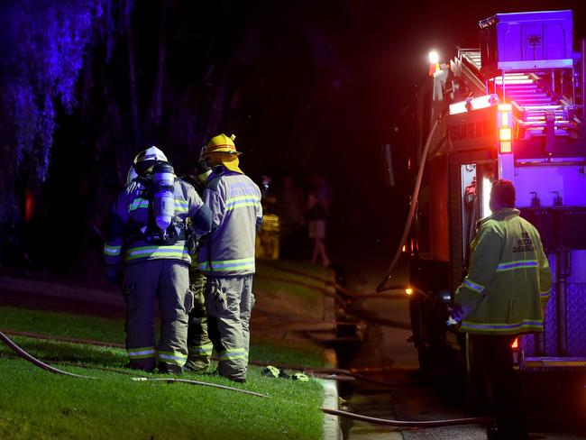 Generic Emergency services, Queensland Fire and Rescue, QFES; house fire at night