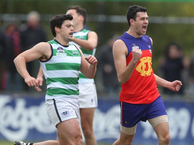 Nathan Jumeau after scoring a goal for Fitzroy during the VAFA (Premier C) GF.