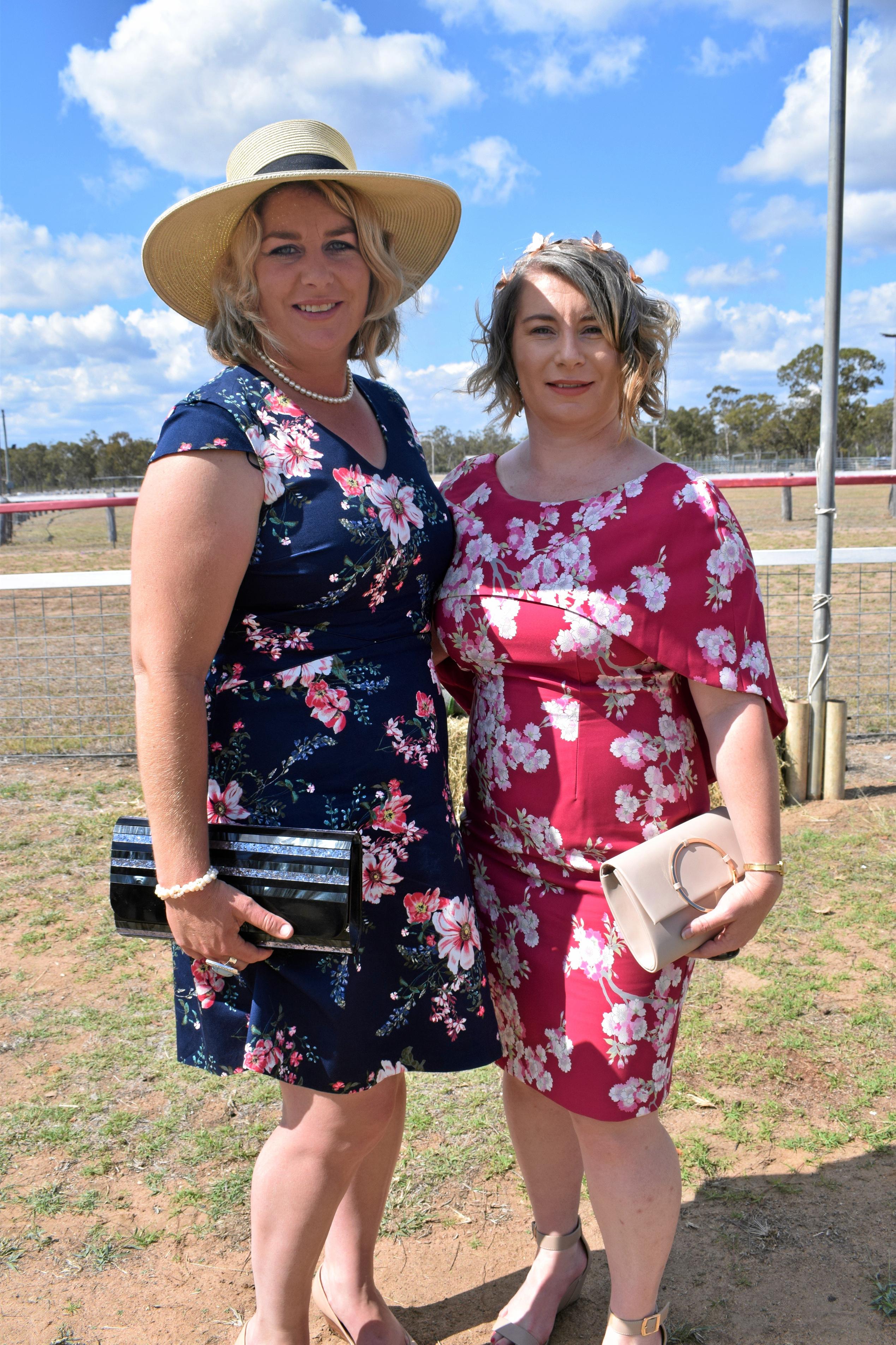 Penni Wick and Megan Hetherington at the Tara Races October 6, 2018. Picture: Brooke Duncan