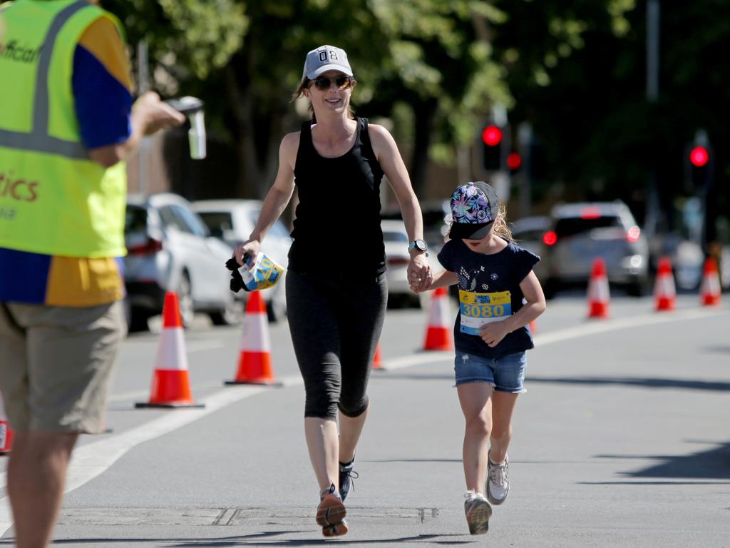 Competitors cross the finish line in the Race to the Taste. Picture: PATRICK GEE