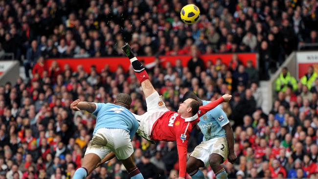 Wayne Rooney’s famous bicycle kick.