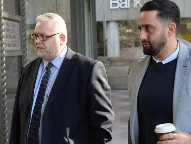 Stuart Robert Van Dyken (Left) and his instructing solicitor Mohamad Sakr at Downing Centre Court. Picture: Jeremy Piper