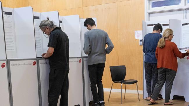 Polling Booth at Wellington Reserve Community Centre. Picture: Tony Gough