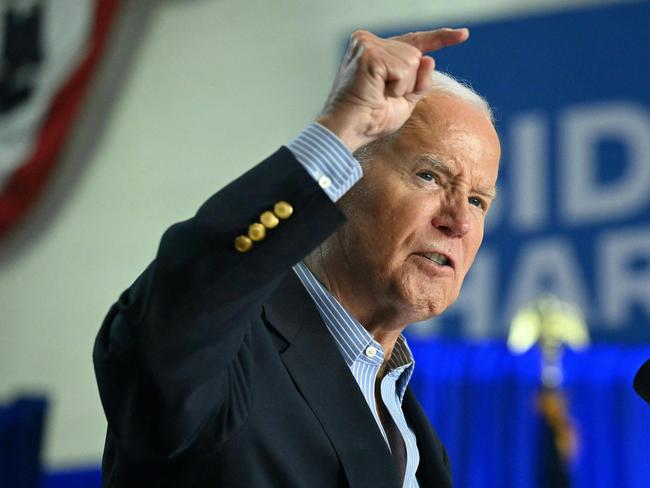 TOPSHOT - US President Joe Biden speaks during a campaign event in Madison, Wisconsin, on July 5, 2024. (Photo by SAUL LOEB / AFP)