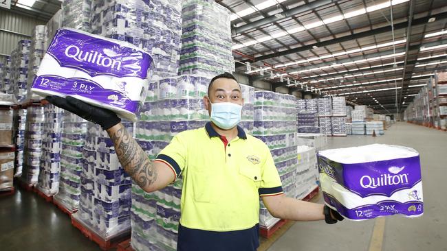 Coles has floated A theory about why consumers stripped the shelves of toilet paper when the COVID-19 pandemic emerged. Picture: David Caird