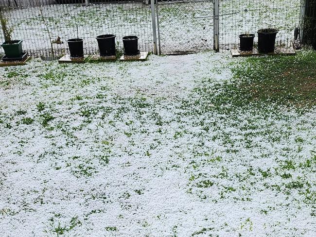 Hail in Parkes, NSW. Picture: Facebook