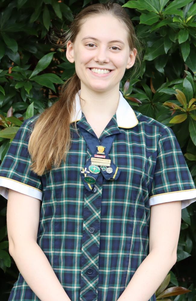 Indiana Tichon, Brigidine College mission captain. Picture: Contributed