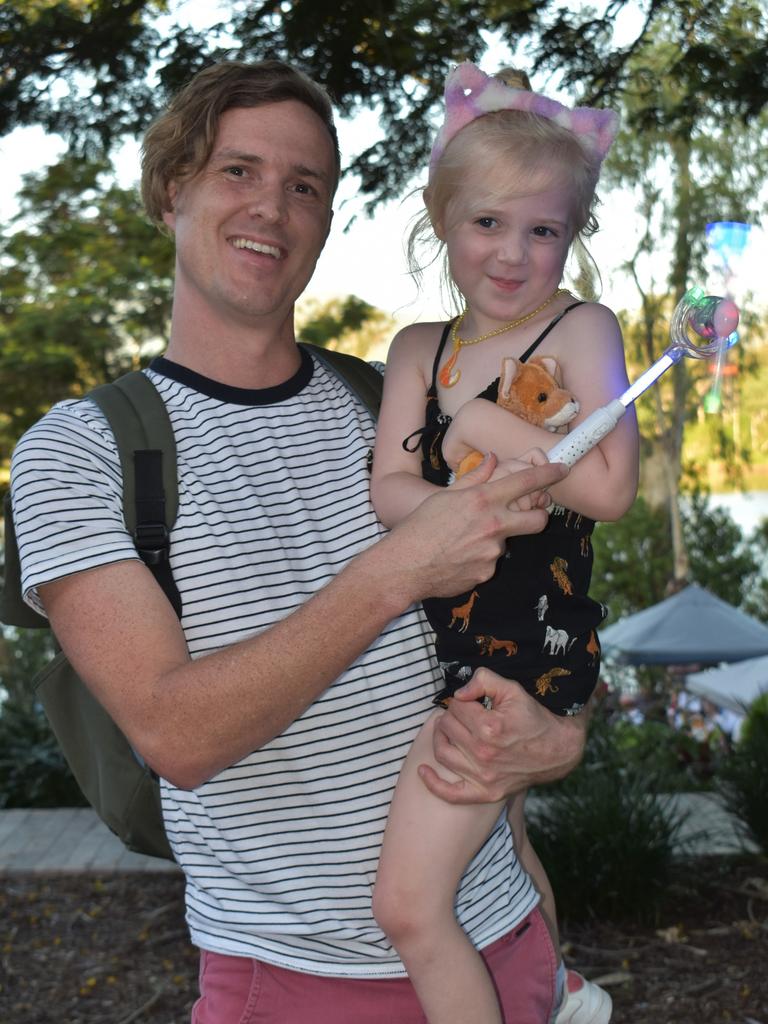 Thomas and Stella Degotardi at the CBD Christmas Fair in Rockhampton on December 3, 2022.