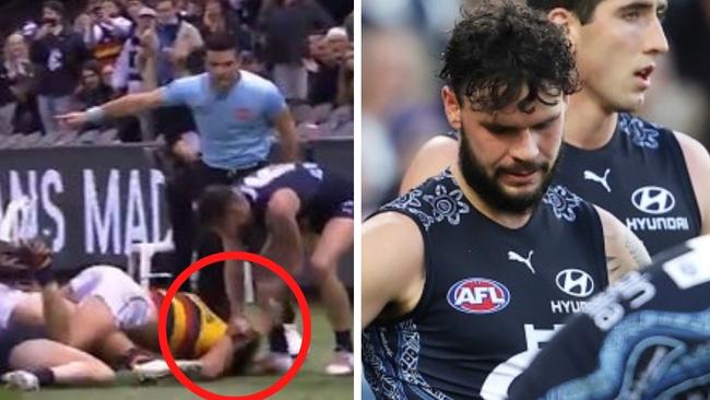 Williams is in hot water over this incident (Credit: Getty/Fox Footy)