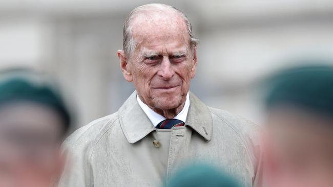 Prince Philip, Duke of Edinburgh in his role as Captain General, Royal Marines, makes his final individual public engagement as he attends a parade to mark the finale of the 1664 Global Challenge, on the Buckingham Palace Forecourt on August 2, 2017 in London. Picture: Yui Mok – WPA Pool/Getty