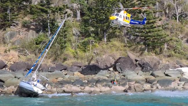 RACQ CQ Rescue flown a 71-year-old man from Hook Island to Mackay Base Hospital after a crash on October 19, 2021. Picture: myPolice Mackay