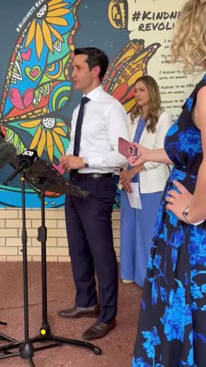 Premier David Crisafulli speaking in Hervey Bay.