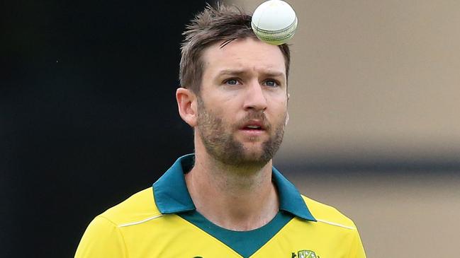 Australian bowler Andrew Tye was one of those on the receiving end against England. Picture: AFP