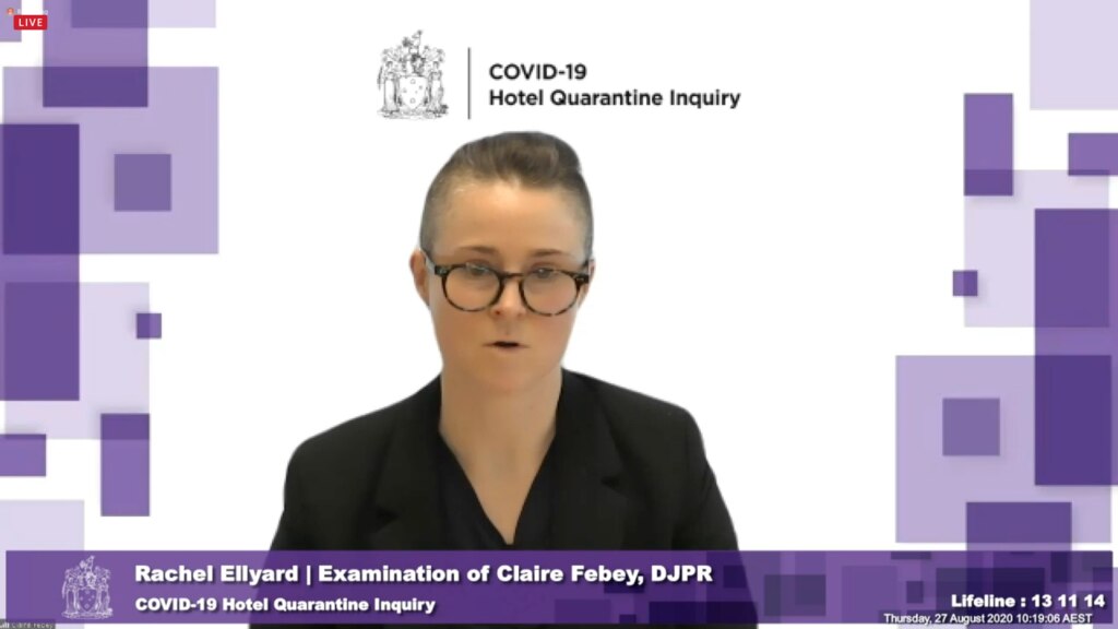 Claire Febey said that hours before the first return travellers were set to enter quarantine public servants still didn’t have the legal detention directions.