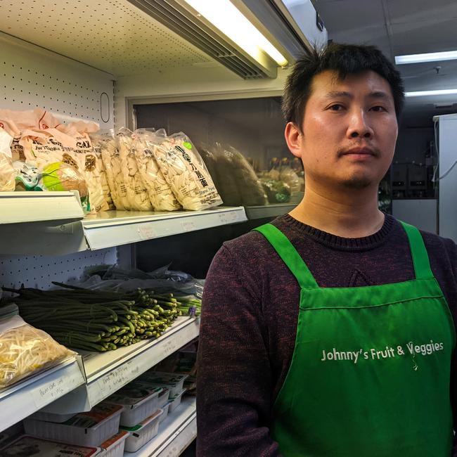 Lyttleton Terrace business owner Johnny's Fruit and Veg and Johnny’s Food Plus owner Yuejian 'Johnny' Xue say he has been subject to escalating abuse, threats and shoplifting from a large group of teenagers in Bendigo. Picture Zizi Averill.