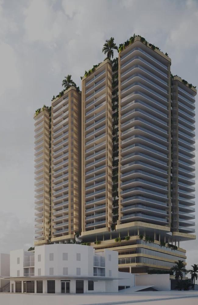 An artist impression of the 27-storey tower proposed for the Wynnum CBD.