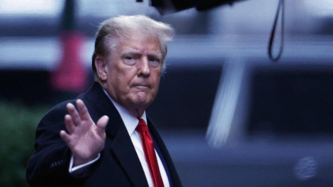 Former US President Donald Trump leaves Trump Tower for Manhattan federal court to attend his defamation trial in New York on January 26, 2024 local time. Picture: Charly Triballeau / AFP