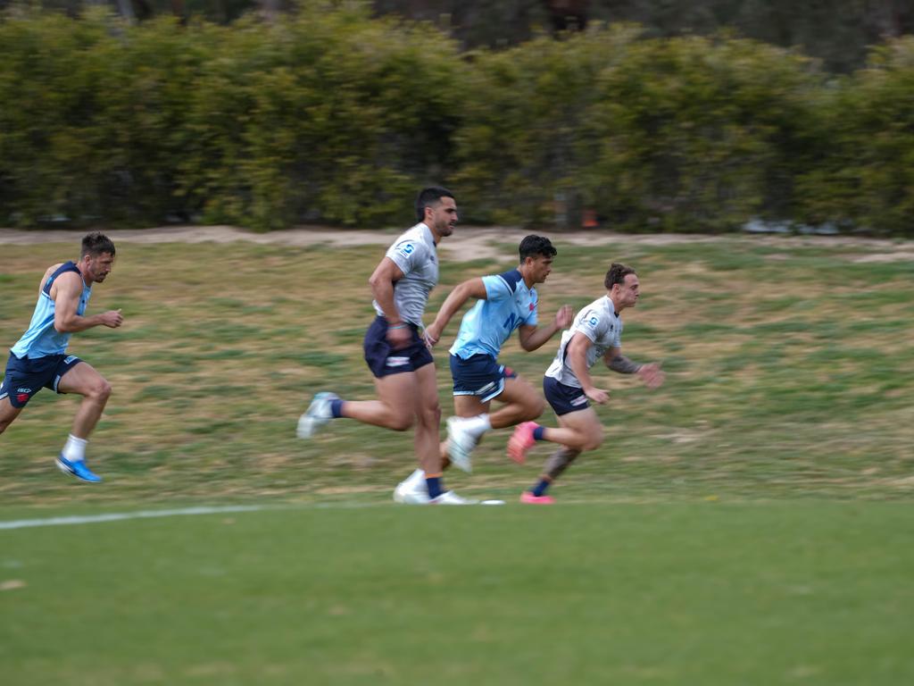 Joseph-Aukuso Suaalii trains with the Wallabies in Canberra. Photo by Rugby Australia