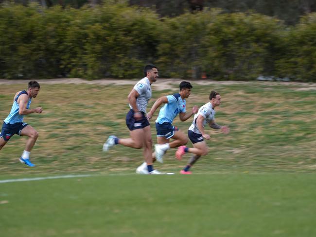 Joseph-Aukuso Suaalii trains with the Wallabies in Canberra. Photo by Rugby Australia