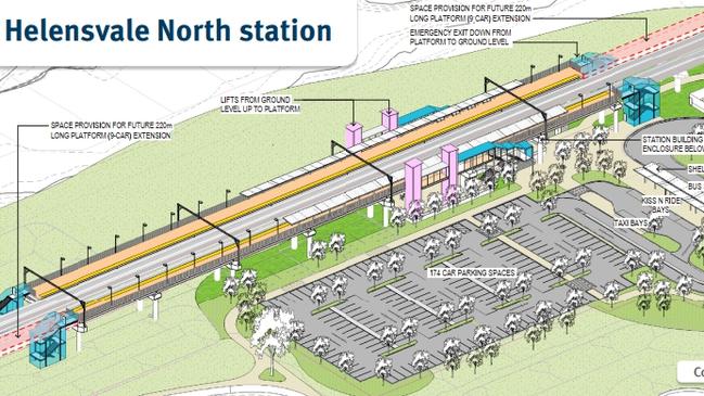 Plans for the Helensvale North railway station to be one of three new stations delivered as part of Cross River Rail.