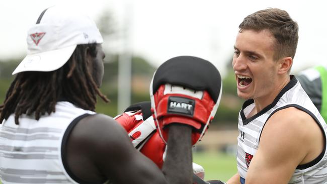 Orazio Fantasia, right, trains with Anthony McDonald-Tipungwuti. Picture: Robert Cianflone/Getty