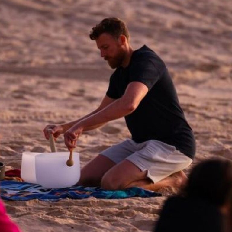 Mr Garraud used to use these sound bowls. Picture: Instagram/consciouscommunity___