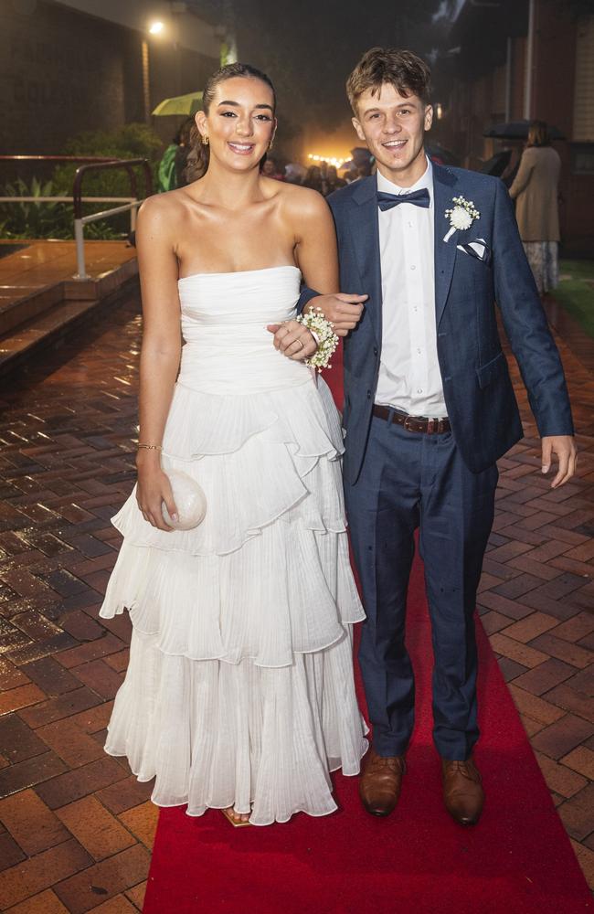 Georgia Vaggs and partner Cooper Tobin at Fairholme College formal, Wednesday, March 27, 2024. Picture: Kevin Farmer