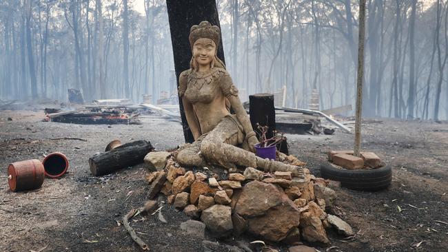 The Sunnataram Buddhist retreat in Penrose where the NSW RFS pinned back a bushfire that threatened to destroy it. Picture: Richard Dobson