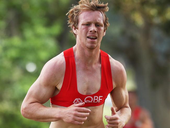 Callum Mills during the Sydney Swans 1-4 year players back in action for first training. Picture. Phil Hillyard