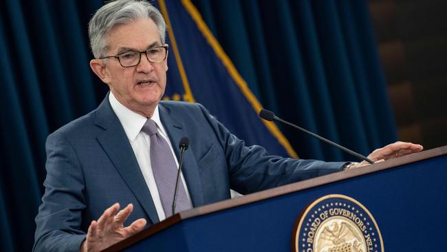 Fed chair Jerome Powell infamously said in October 2018 that “we’re a long way from neutral” on US interest rates. Picture: AFP