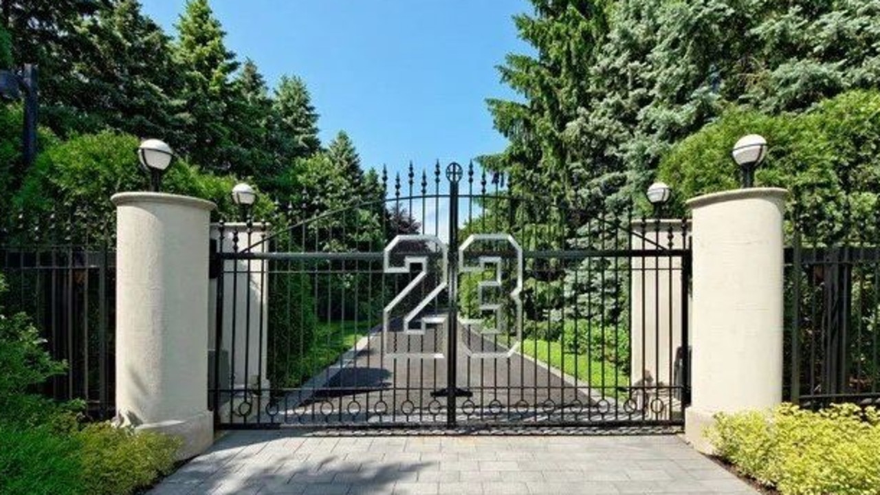 Jordan’s longtime jersey number appears on the gates of the property. Picture: Realtor