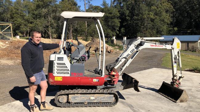 Galston’s James Davis was quick to lend a helping hand on Sunday with his excavator.