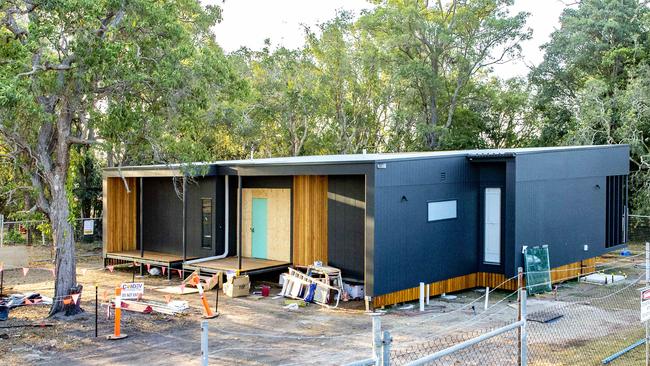 The sales office/community centre at the north-east corner of the development site. Picture: AAP/Richard Walker