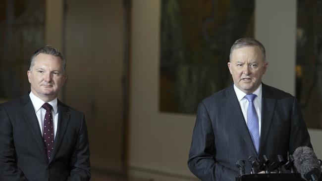 Anthony Albanese and opposition energy spokesman Chris Bowen. Picture: NCA NewsWire / Gary Ramage