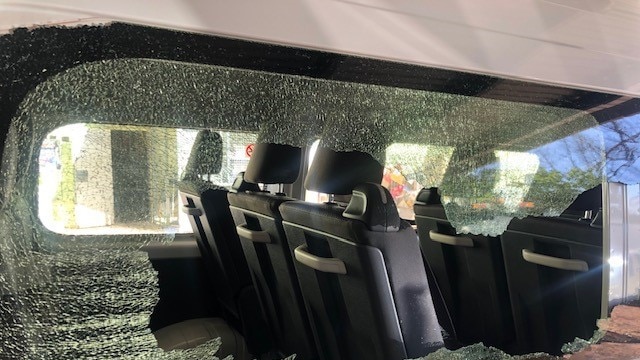 Tennant Creek Memorial Club has had to spend $3000 on perspex for its courtesy bus after it was attacked three times in the past couple of months. Picture: supplied.