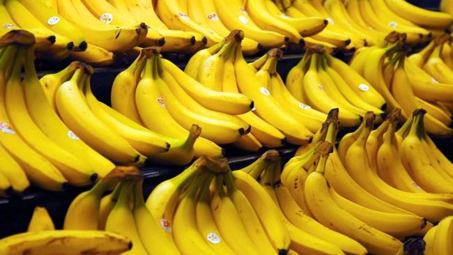 Bananas. Generic photo of bananas on shelf.