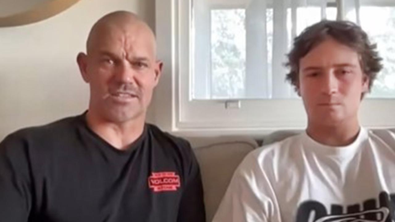 Tim and Jai Philip tried to save 15-year-old surfer Khai Cowley after he was attacked by a shark at Ethel Beach on Yorke Peninsula. Picture: Supplied