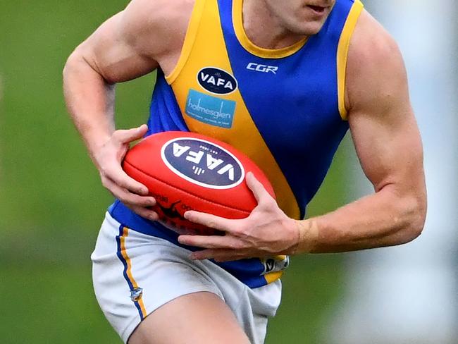 Action from the round seven VAFA Premier B MenÃs match between Fitzroy and Beaumaris at Brunswick Street Oval in Fitzroy North, Victoria on May 27, 2023. (Photo by Josh Chadwick)