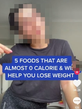 Experts say posts around calorie restriction can trigger body image and eating distortions. Source: Instagram