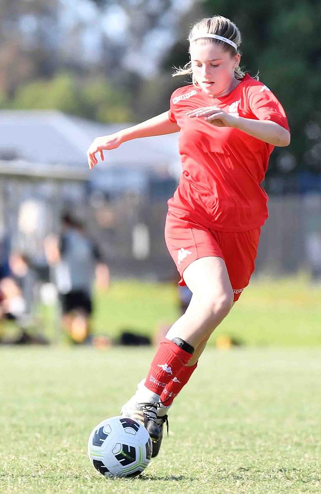 Football Queensland Community Cup carnival, Maroochydore. U15-17 girls, Metro South V Central Coast. Picture: Patrick Woods.